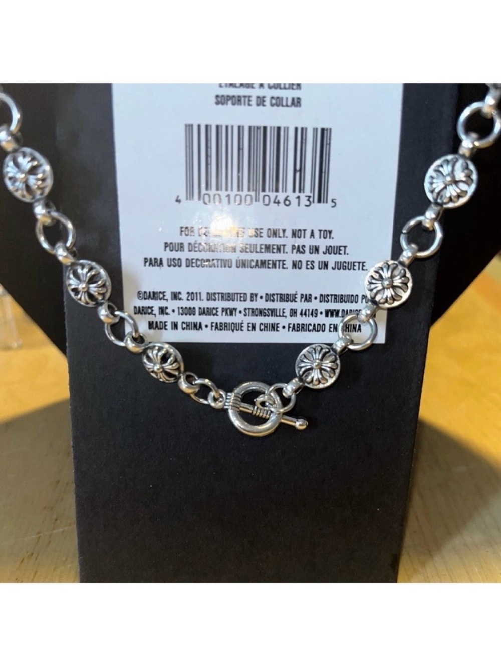 Chrome Hearts Silver Cross Ball Chain 24β + Dagger Pendant Toggle Clasp Closure - Picture 9 of 10